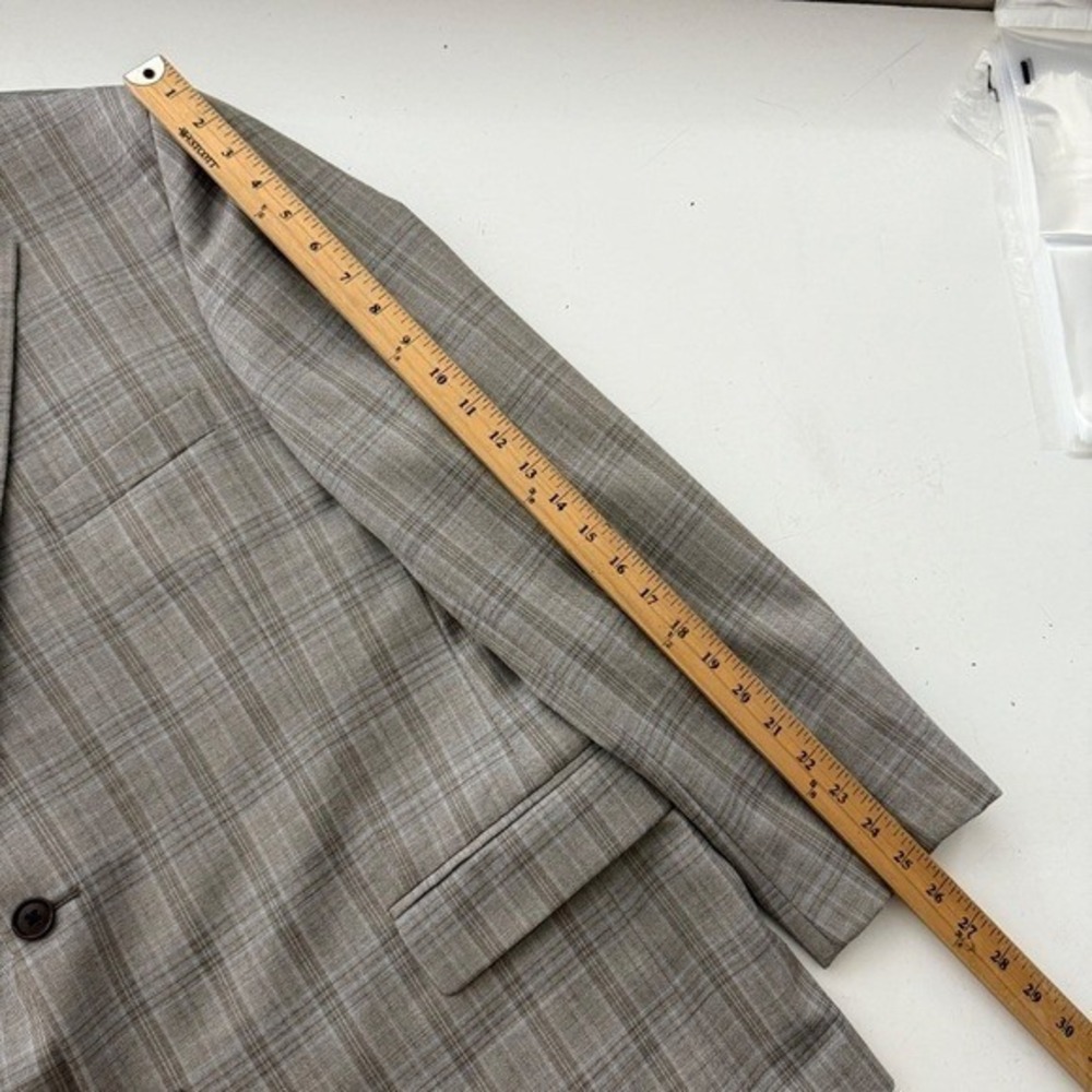 Brooks Brothers Regent Fit Light Beige Plaid 2 Button Blazer Suit Jacket Men 46R - Picture 7 of 13